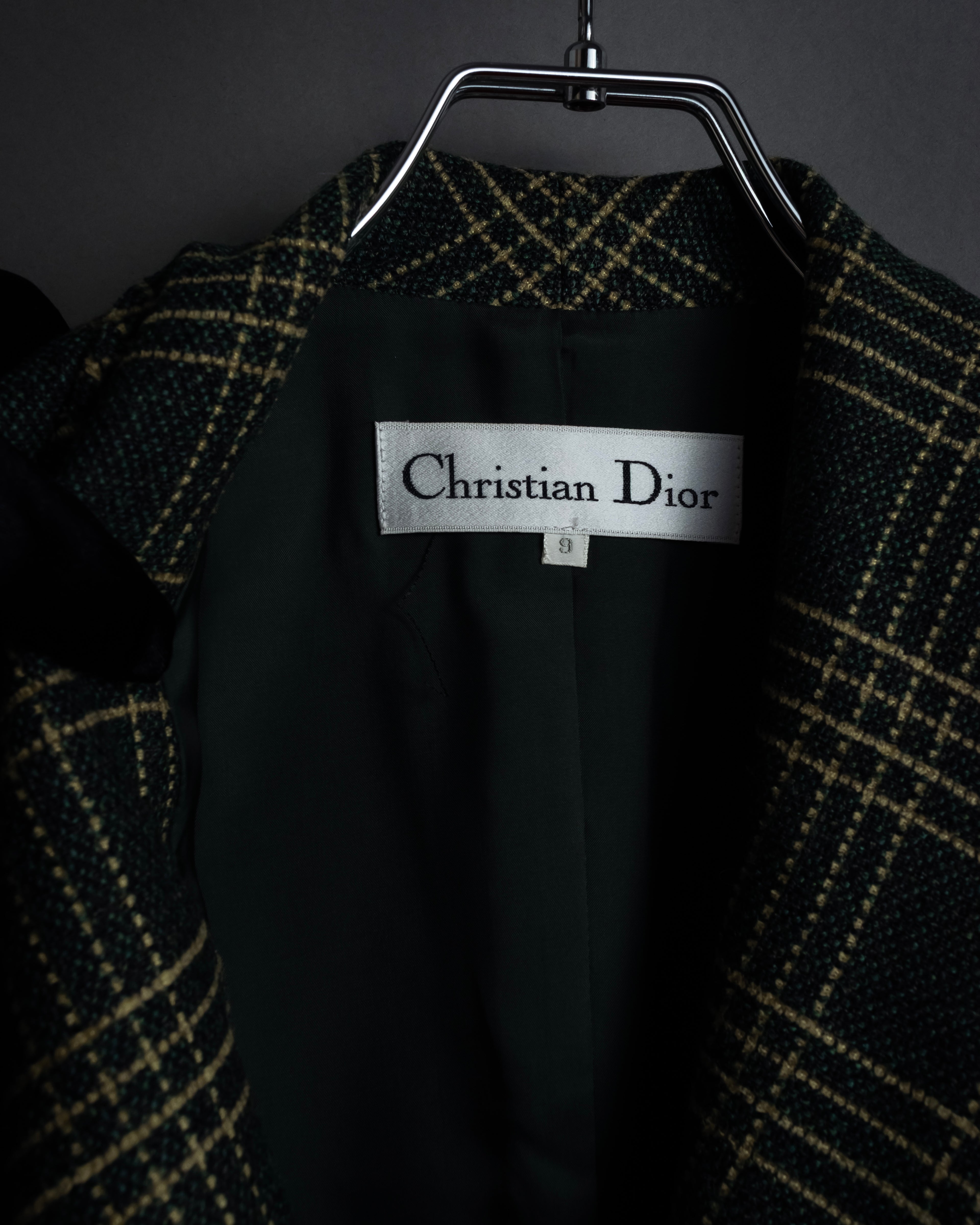 "Christian Dior" Windowpane check tailored jacket