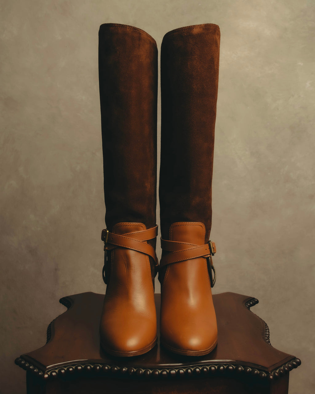 -SPECIAL- “Ralph Lauren” 2010’s-20’s Sareena washed vachetta long boots