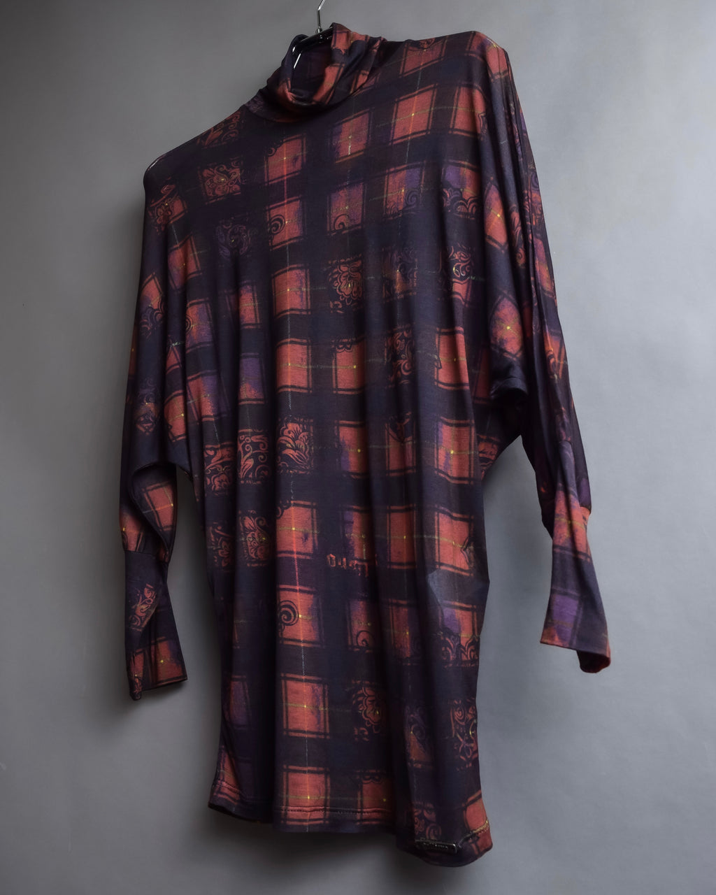 "John Galliano" Layered oriental check pattern pullover