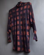 "John Galliano" Layered oriental check pattern pullover