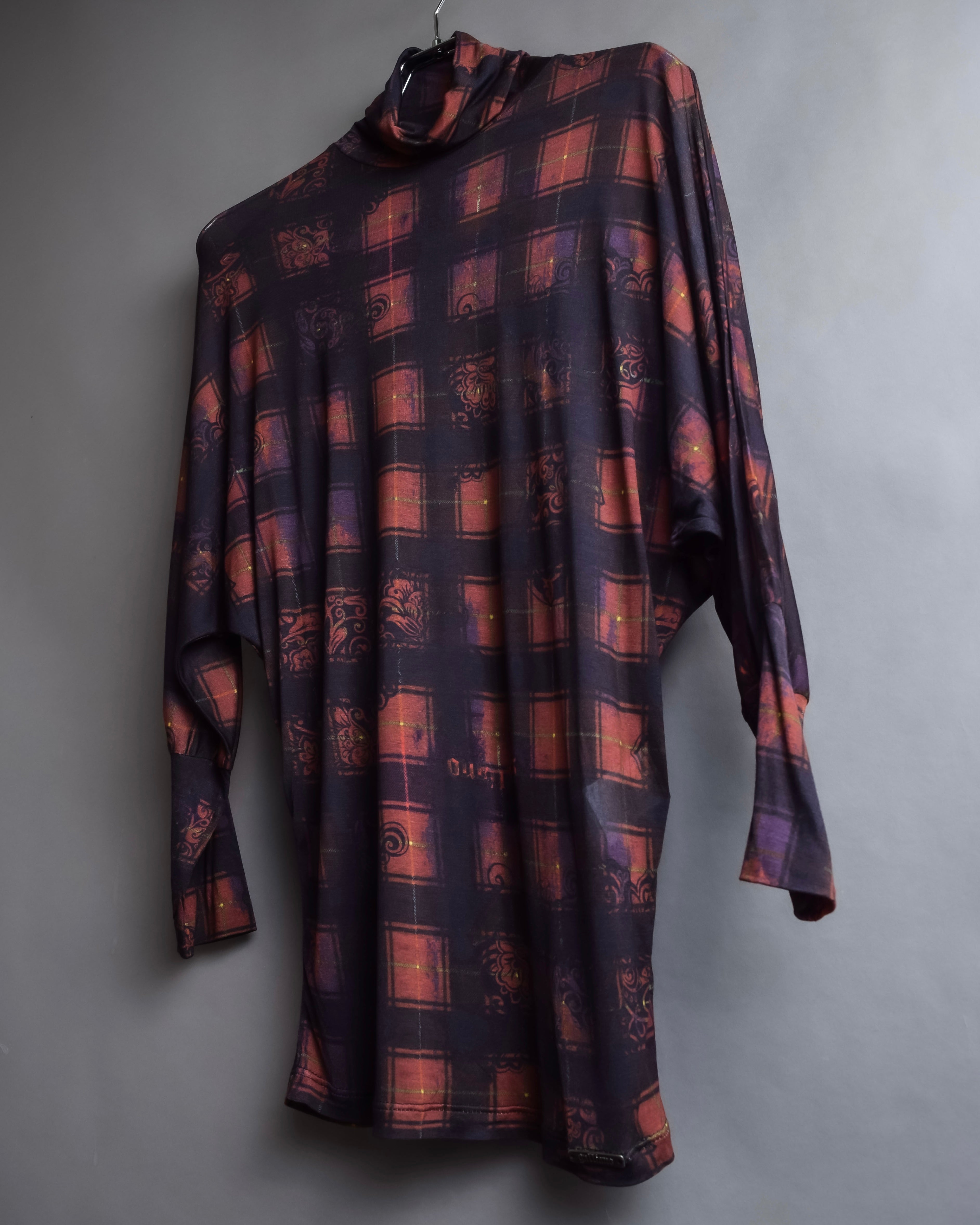 "John Galliano" Layered oriental check pattern pullover
