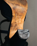 "PRADA" 90's-00's Dark navy t-strap pumps