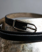 "HERMES" Single pin buckle leather narrow bracelet