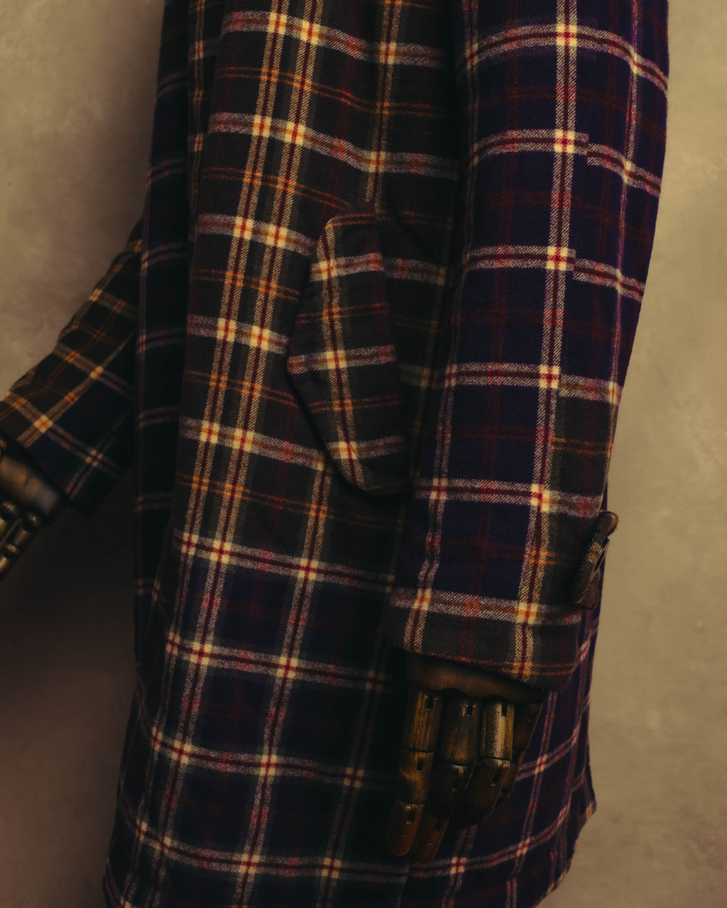 “sacai” 2010's Tartan wool cashmere padded hybrid coat