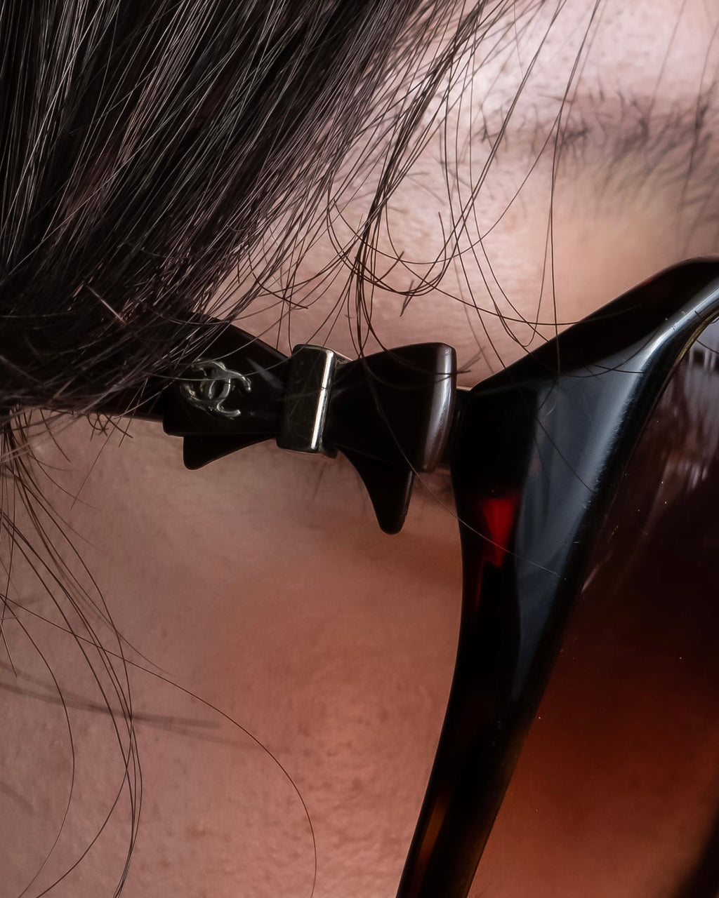 "CHANEL" Butterfly frame brown lens sunglasses