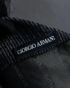 "GIORGIO ARMANI" Diagonal ridge pattern brushed necktie