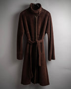 "Max Mara" Alpaca wool belted stand collar long coat