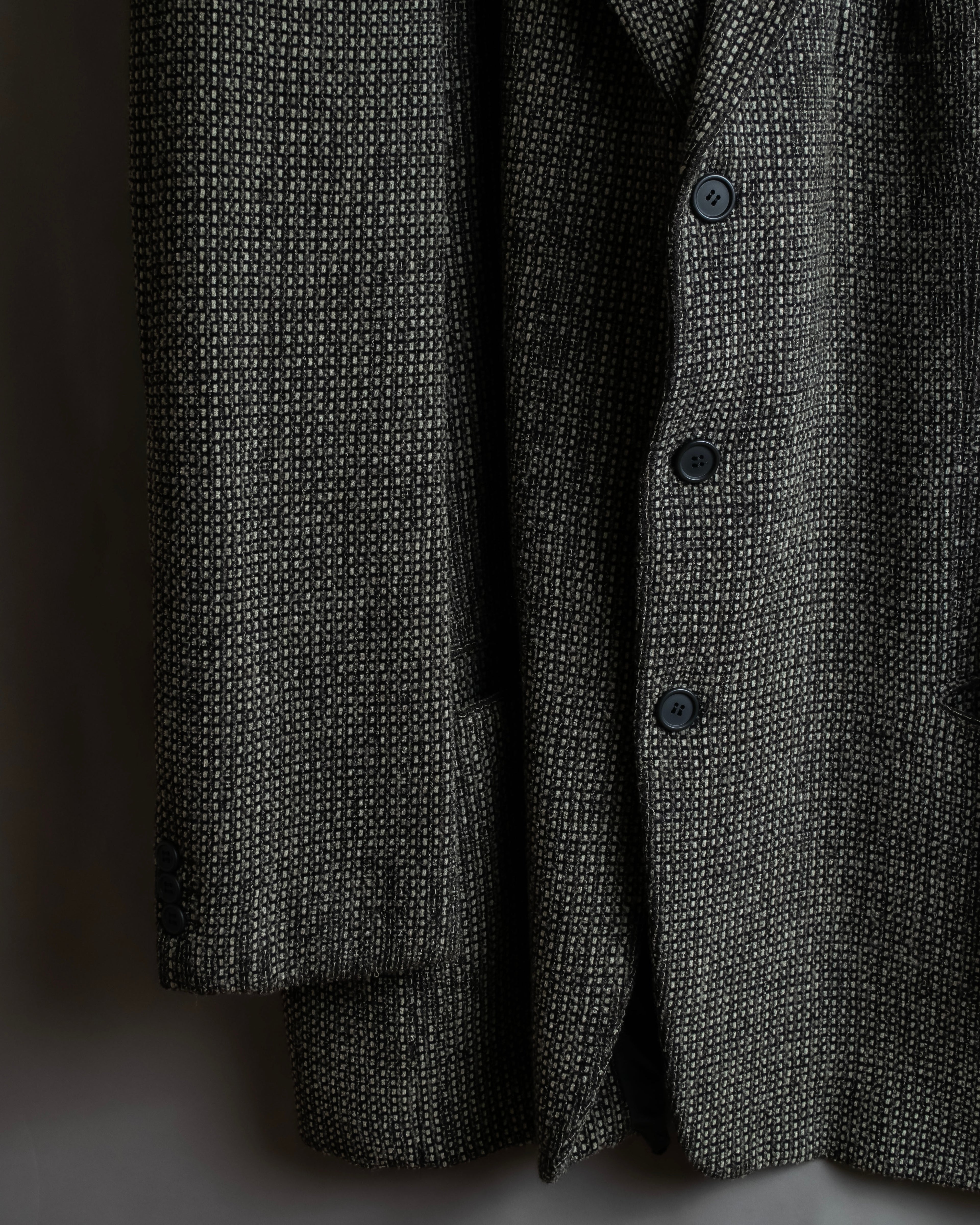 "GIORGIO ARMANI" Greige mix checkered pattern tailored jacket