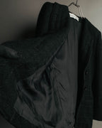 -SPECIAL- "Christian Dior" 80's-90's Textured collarless wool jacket