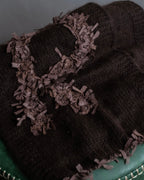 "Christian Dior  Patchwork logo detail fringe long muffler