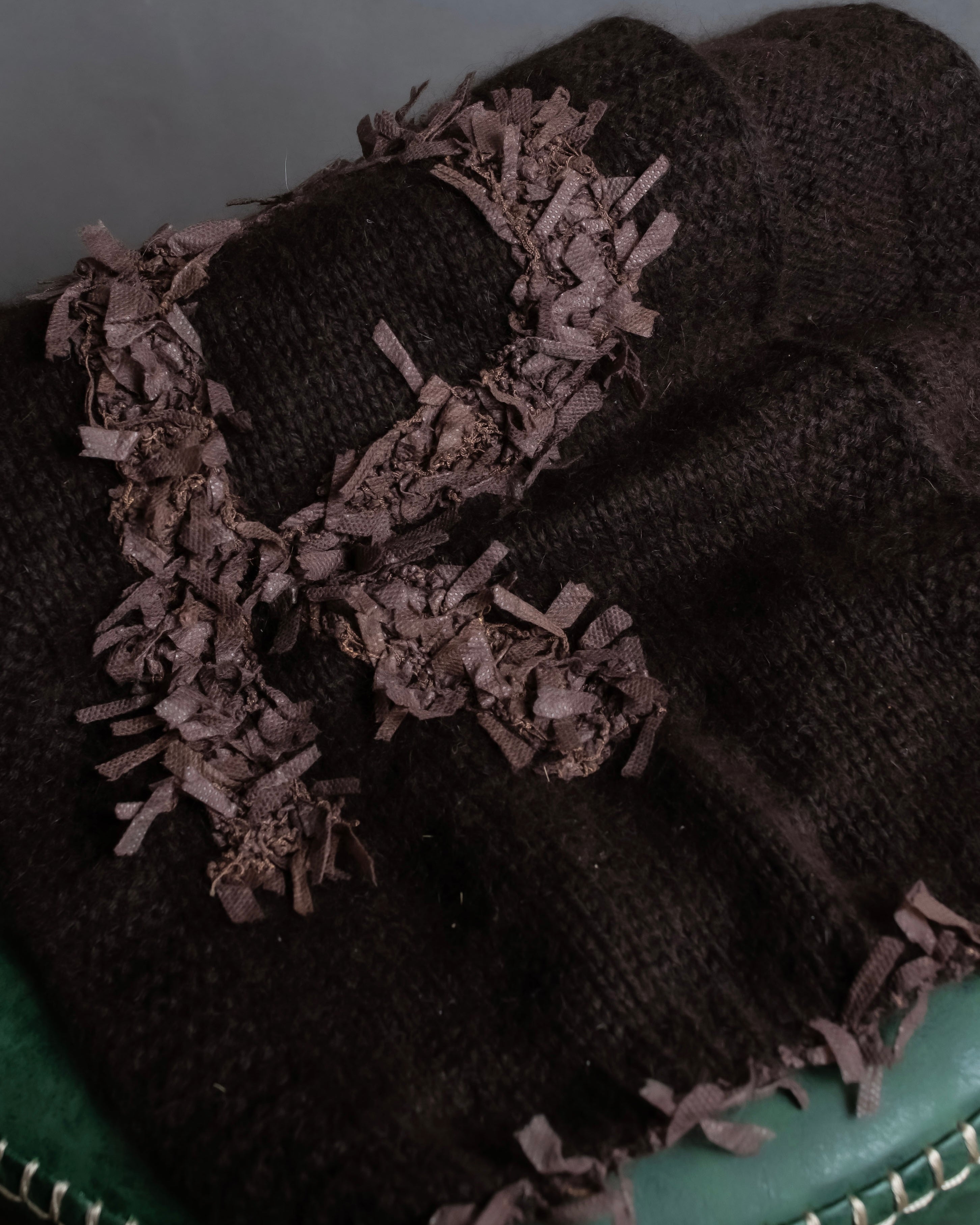 "Christian Dior  Patchwork logo detail fringe long muffler