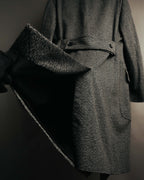 -SPECIAL- "GUCCI" 00's-10's Luxurious beaver fur-collar wool overcoat
