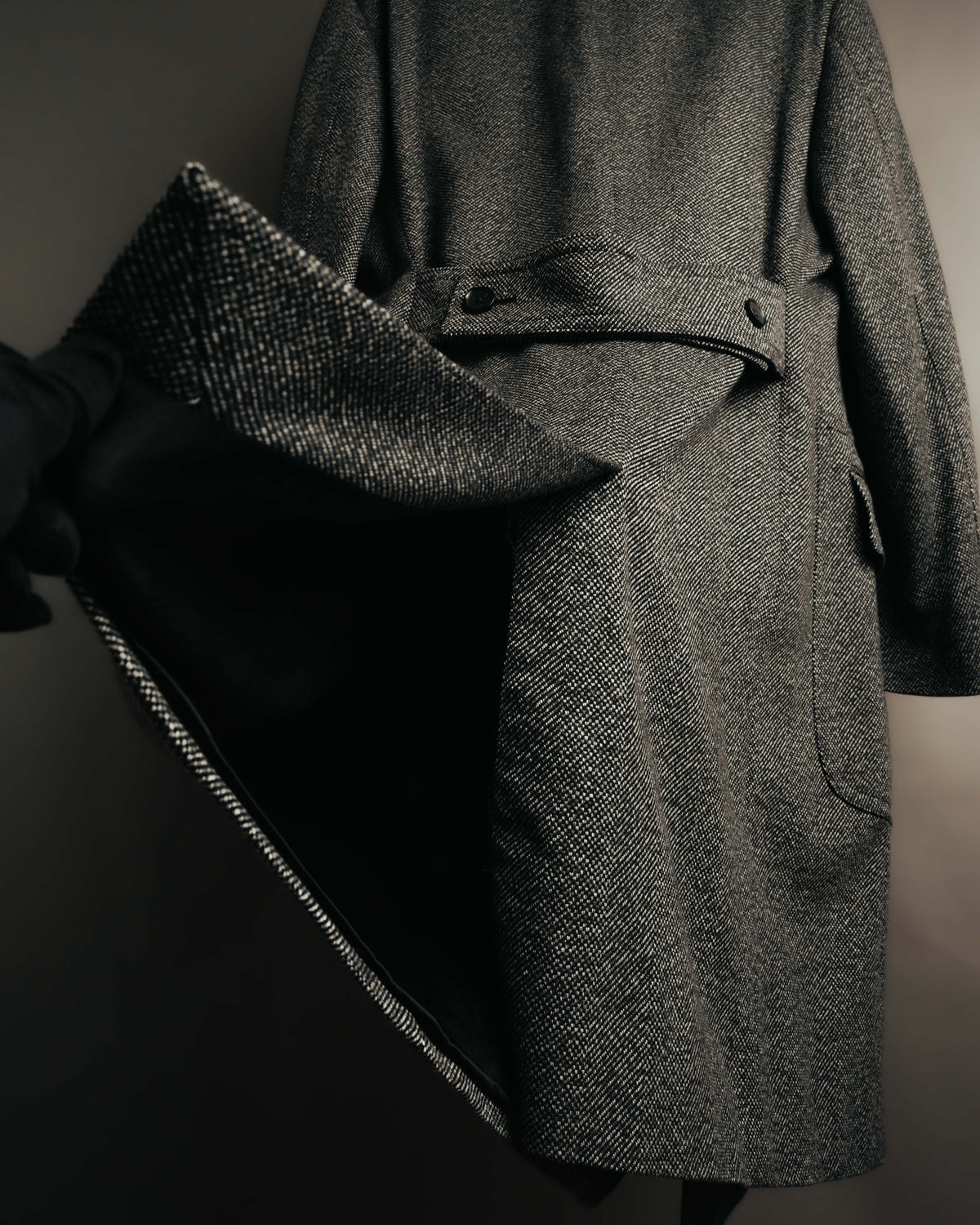 -SPECIAL- "GUCCI" 00's-10's Luxurious beaver fur-collar wool overcoat