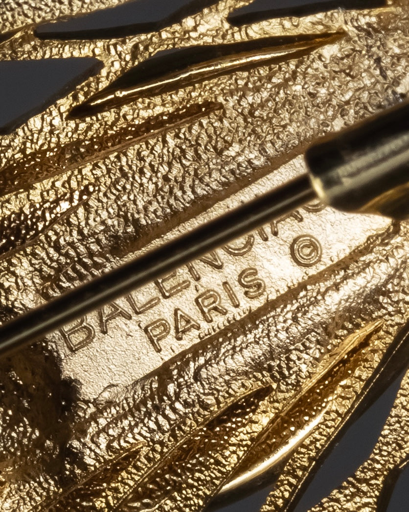 "BALENCIAGA" Floral＆leaf motif brooch set of 2