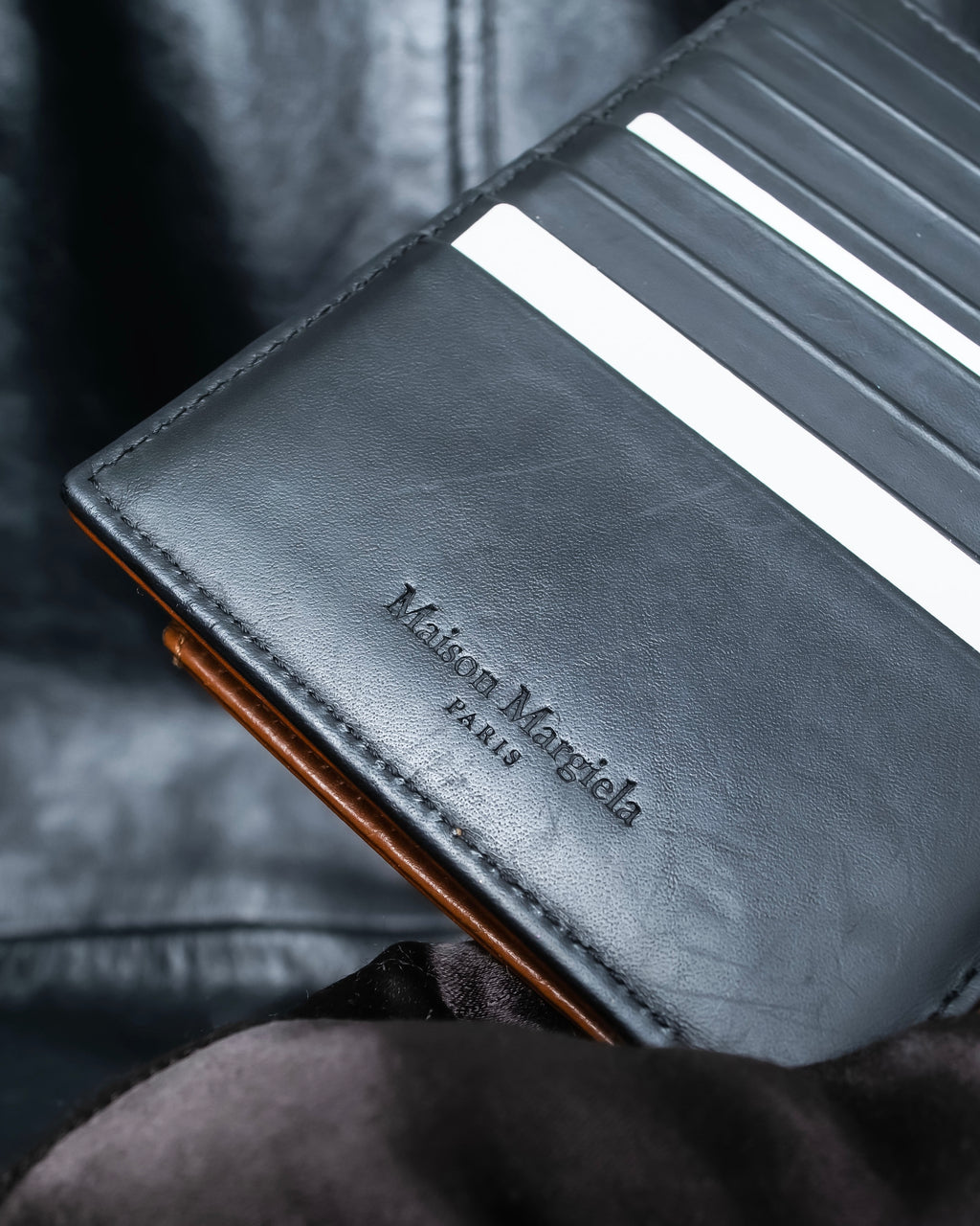 "Maison Margiela" Brown Leather Compact Wallet