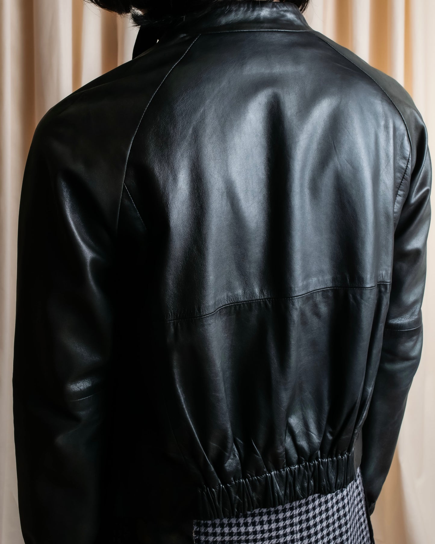 "PAUL SMITH" 100% sheep skin no collar leather jacket