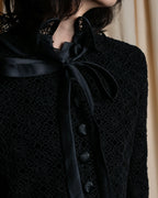 "JEAN-LOUIS SCHERRER" Lace frill design ribbon attached jacket