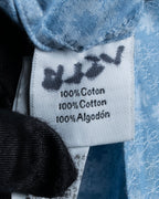 "HERMES" Saxe blue jacquard cotton shirt