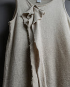 "Y's" Linen cotton mix ruffle design tank top