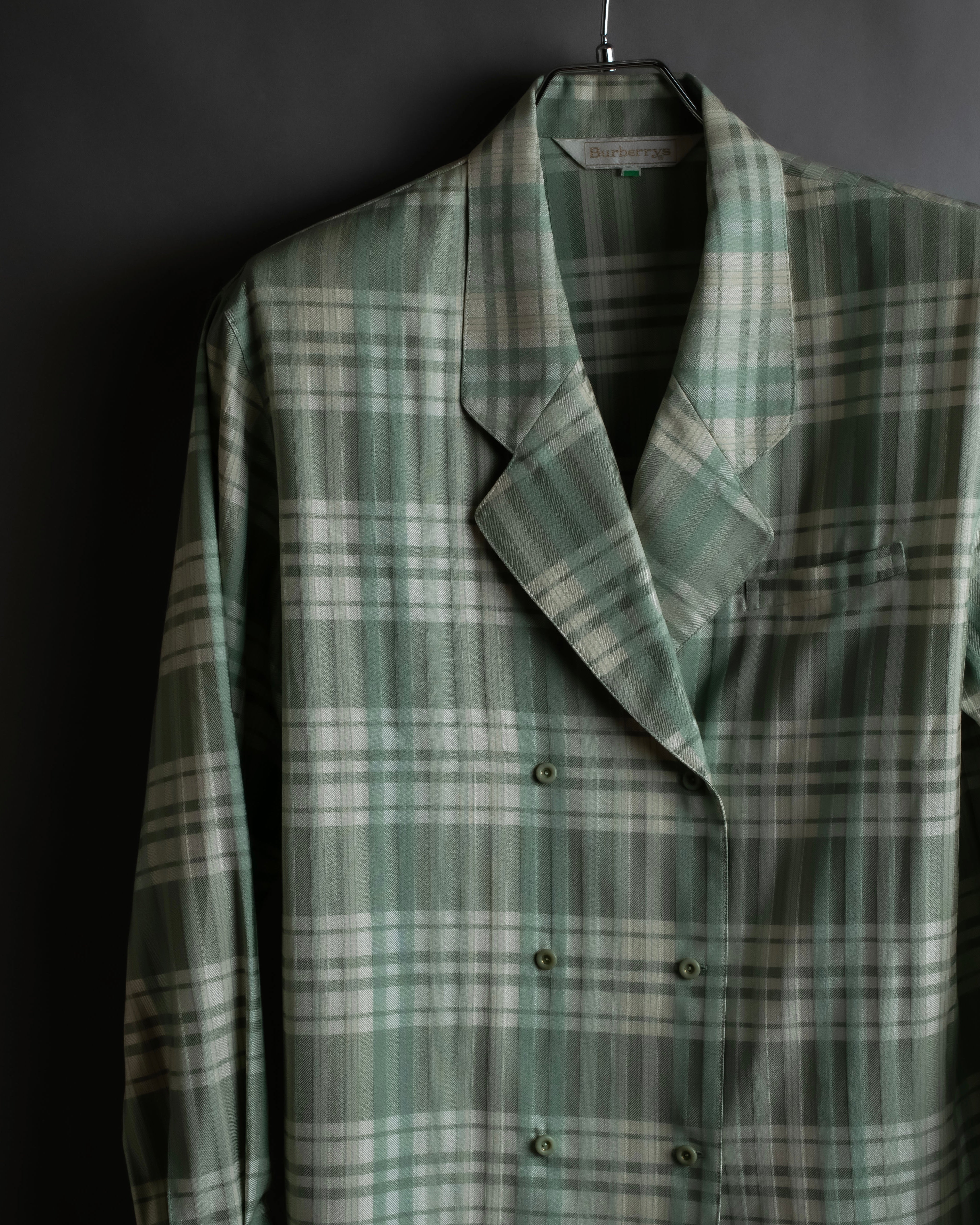 "BURBERRYS" Mint green check pattern skirt type set up