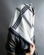 "FENDI" Horse motif FF logo Selleria large scarf