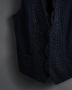 "JEAN PAUL GAULTIER" 90's Geometric lace design tailored vest