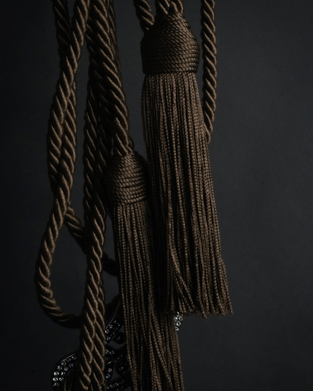 “VALENTINO GARAVANI” 2010’s Crystal embellished tassel cord belt