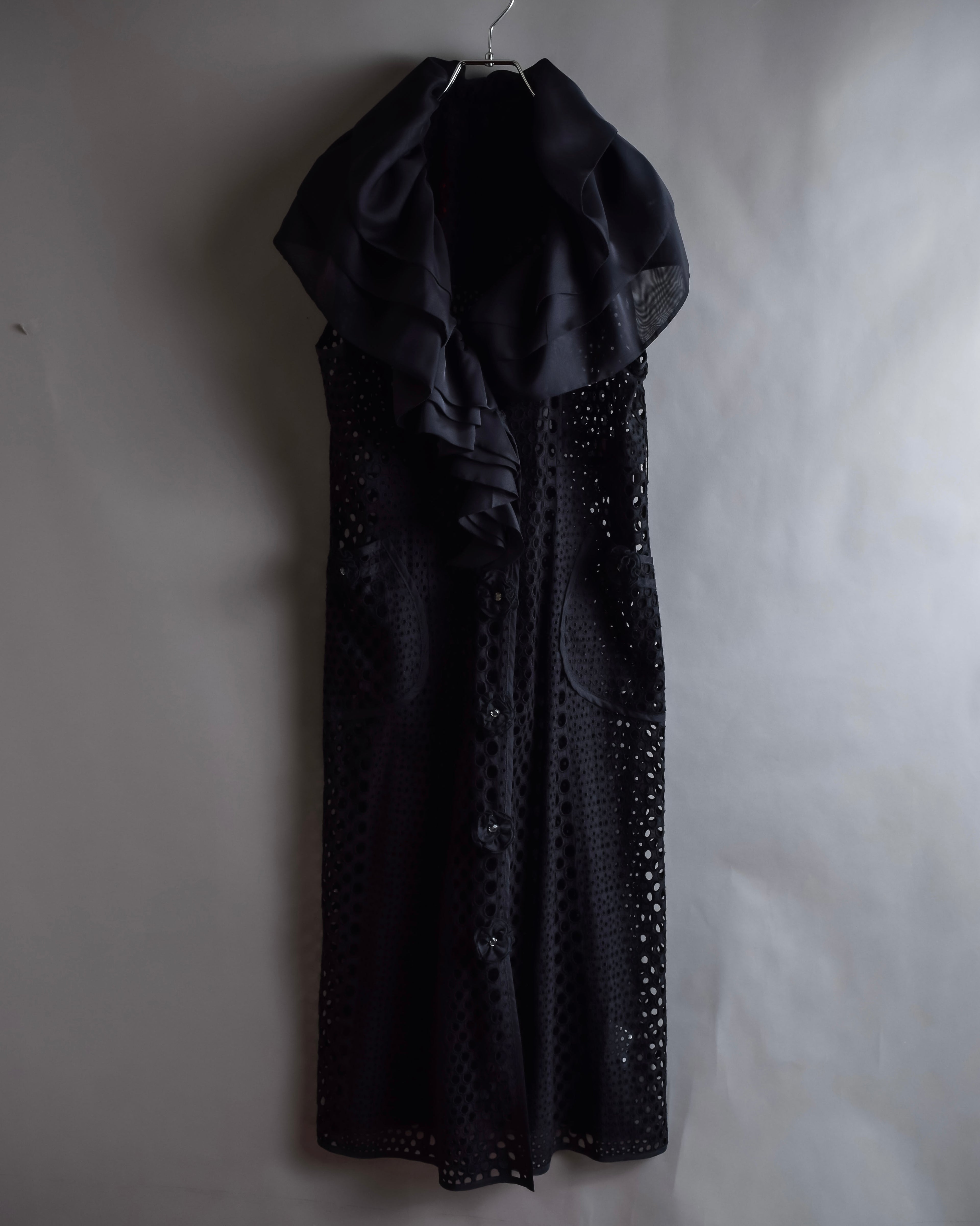 "NOKO OHNO" Layered organza frill embroidered dress