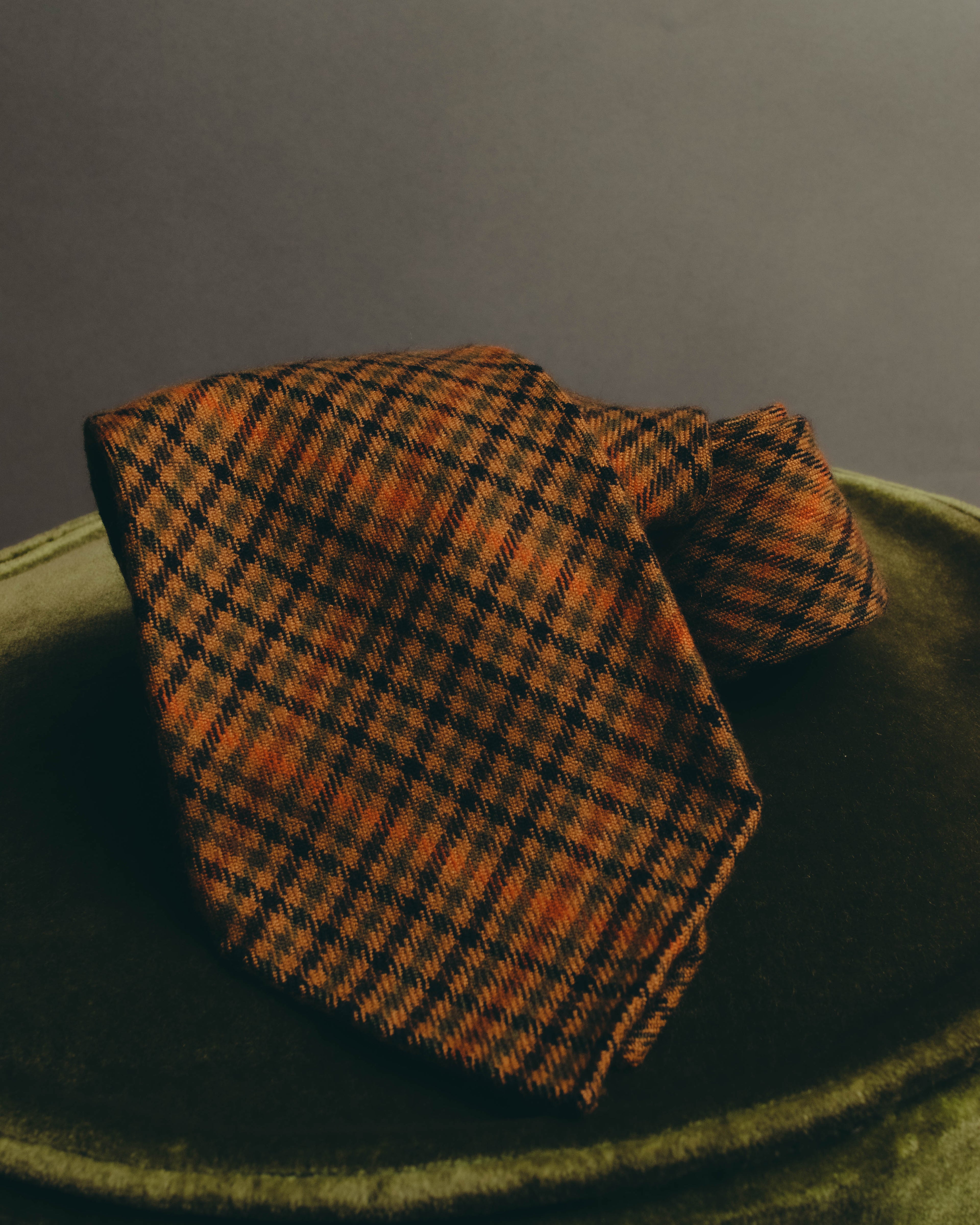 -SPECIAL- “HERMÈS” 70’s-90’s Glen plaid cashmere tie