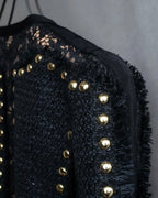 Reserved "Elie Saab" Gold stud detail tweed jacket