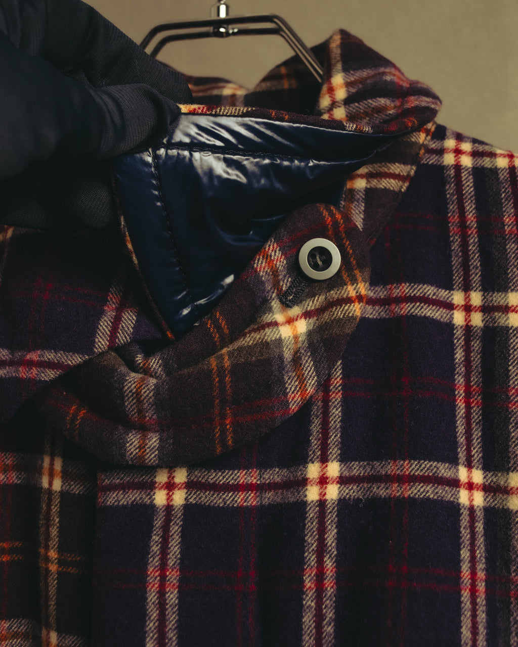 “sacai” 2010's Tartan wool cashmere padded hybrid coat