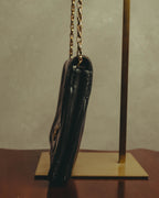 “BALENCIAGA” 80’s-early 90’s double BB leather chain shoulder bag
