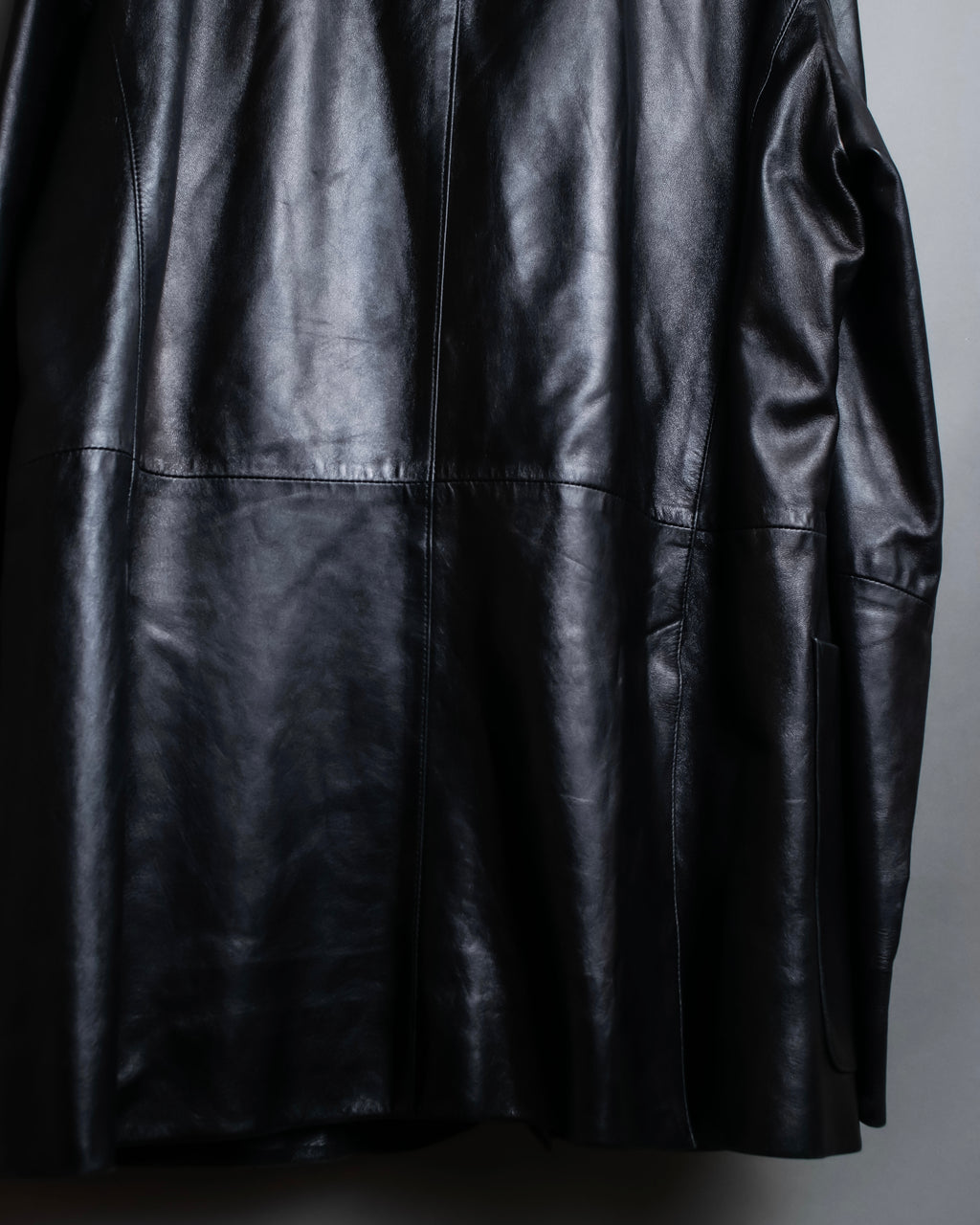 "PRADA" Oversized switched design leather tailored jacket