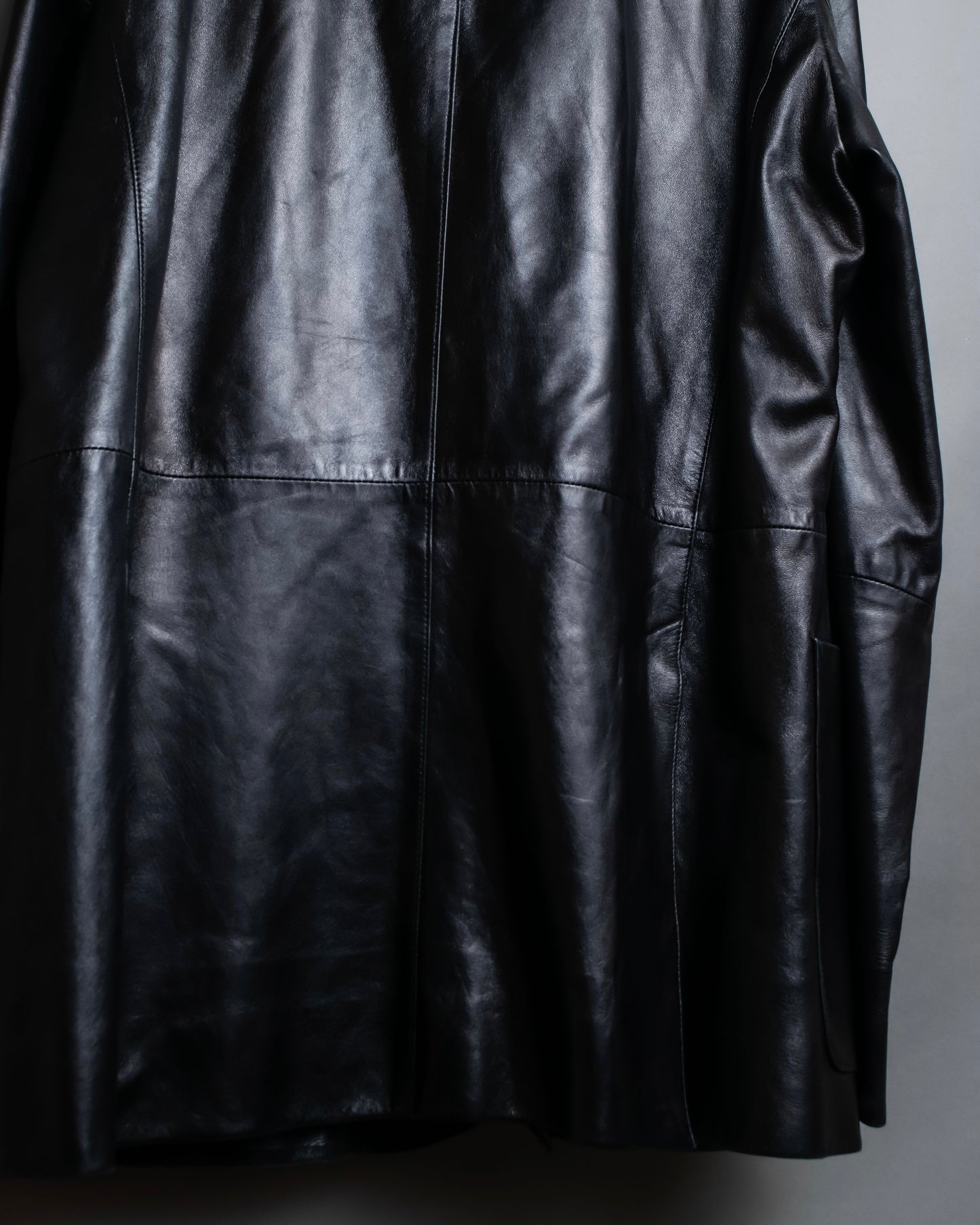 "PRADA" Oversized switched design leather tailored jacket