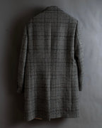 "RAF SIMONS" 20-21AW Glen check pattern tailored shape coat