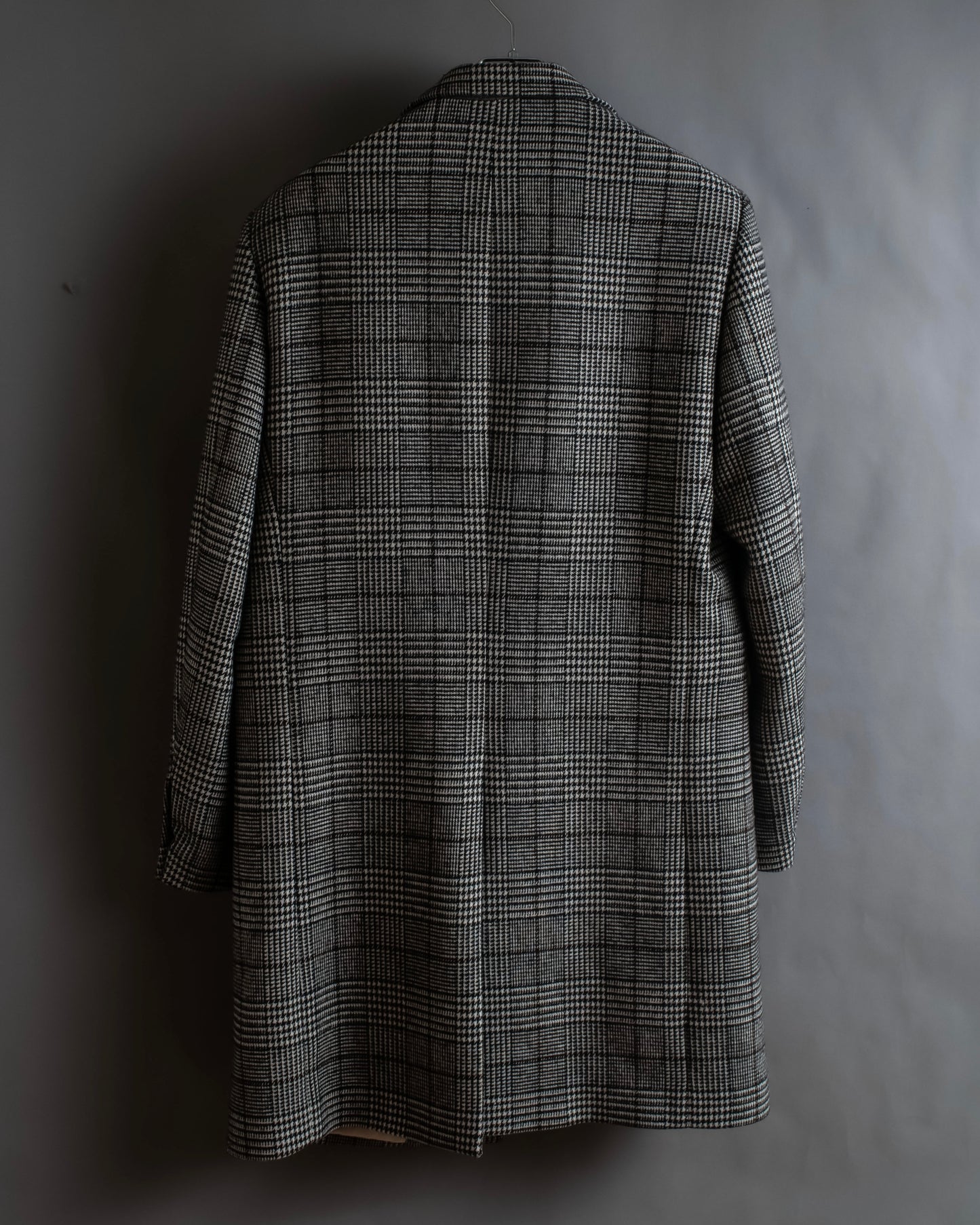 "RAF SIMONS" 20-21AW Glen check pattern tailored shape coat