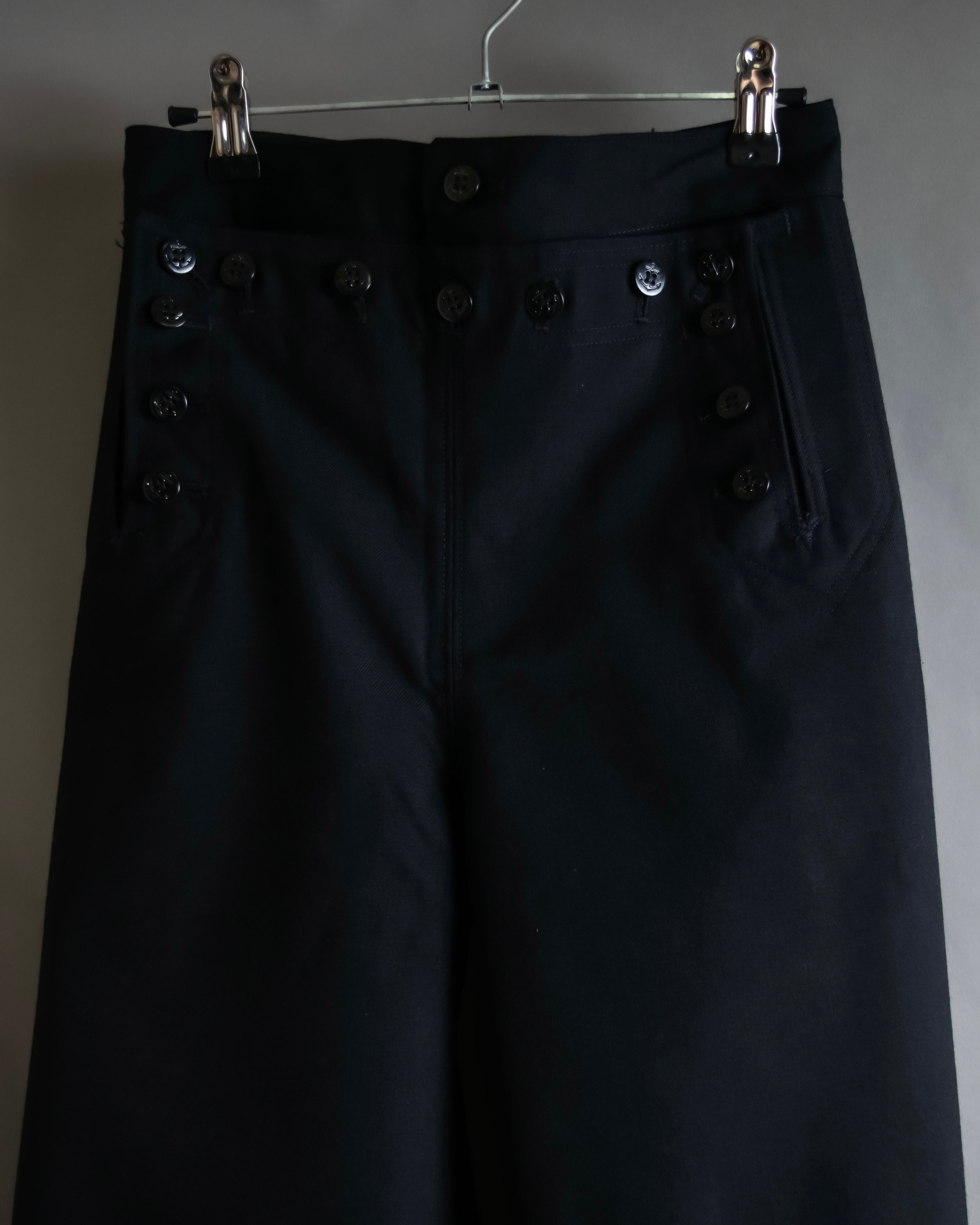 "US navy inspired lace back wide sailor pants"