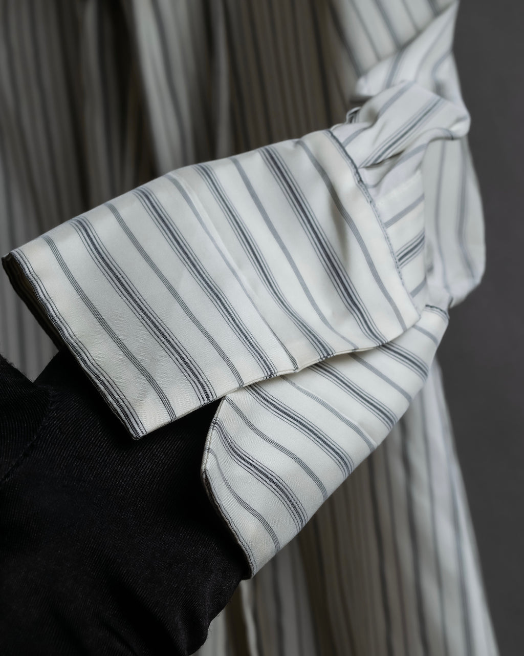 "MAISON MARGIELA" 16SS bowtie design striped long shirt