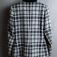 "YVES SAINT LAURENT" Monotone Madras check pattern shaped tailored jacket