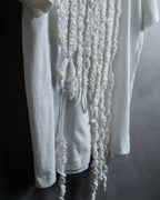 "Yohji Yamamoto POUR HOMME" Long ruffle design soft cotton T-shirt