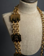 "CELINE" AVENUE MONTAIGNE 38 design gold necklace & belt