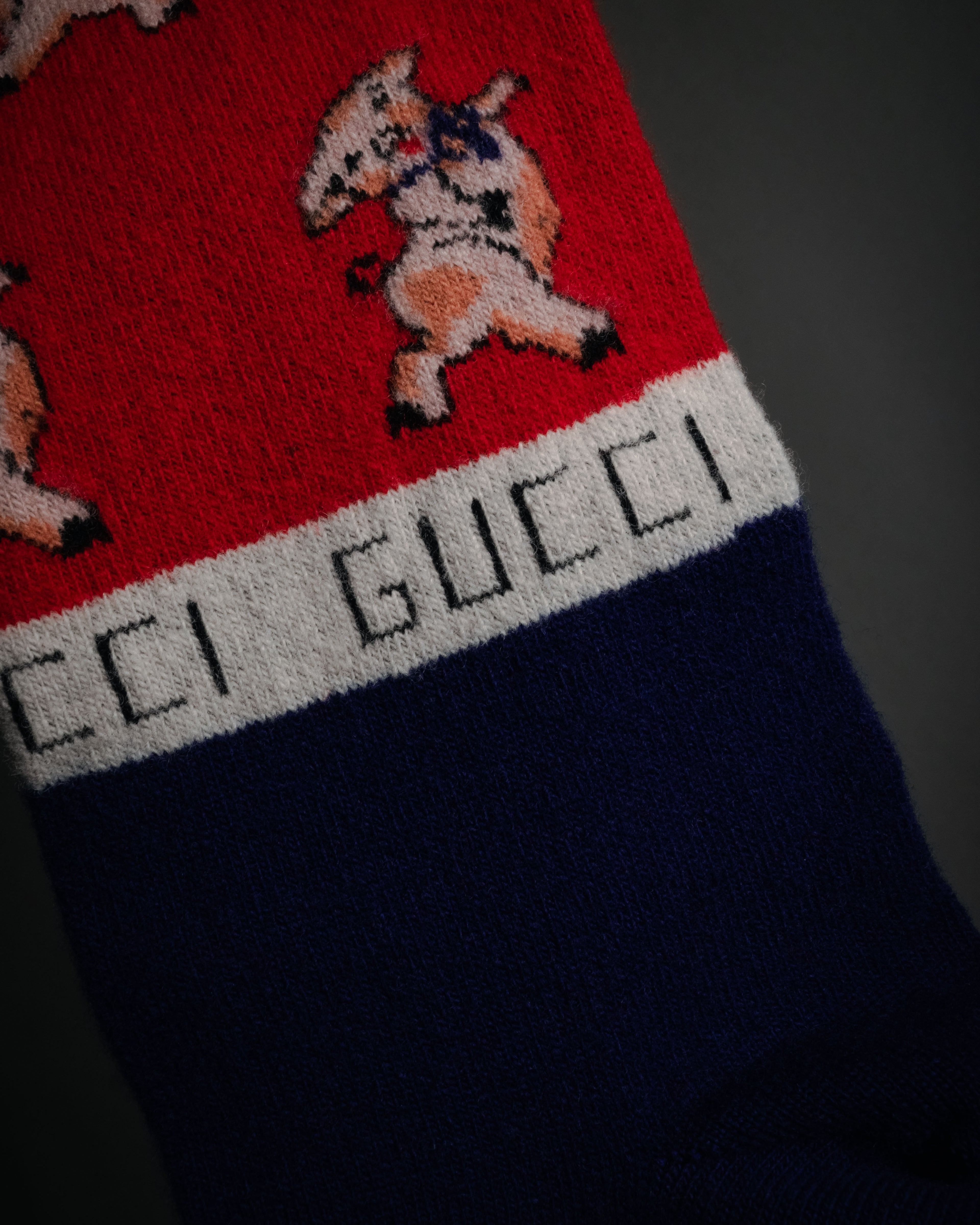 “GUCCI” 19SS Three little pigs jacquard socks