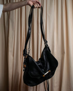 "GUCCI" Bamboo design combination chain shoulder leather bag