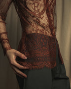 -SPECIAL- "HERMES" 00's Jean-Paul Gaultier Era Engineered Lace Shirt