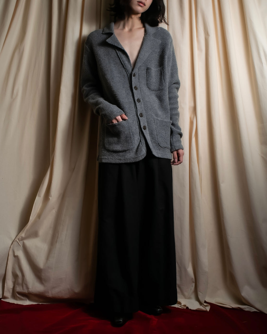 "OUR LEGACY" Patch pocket design lambswool knit jacket