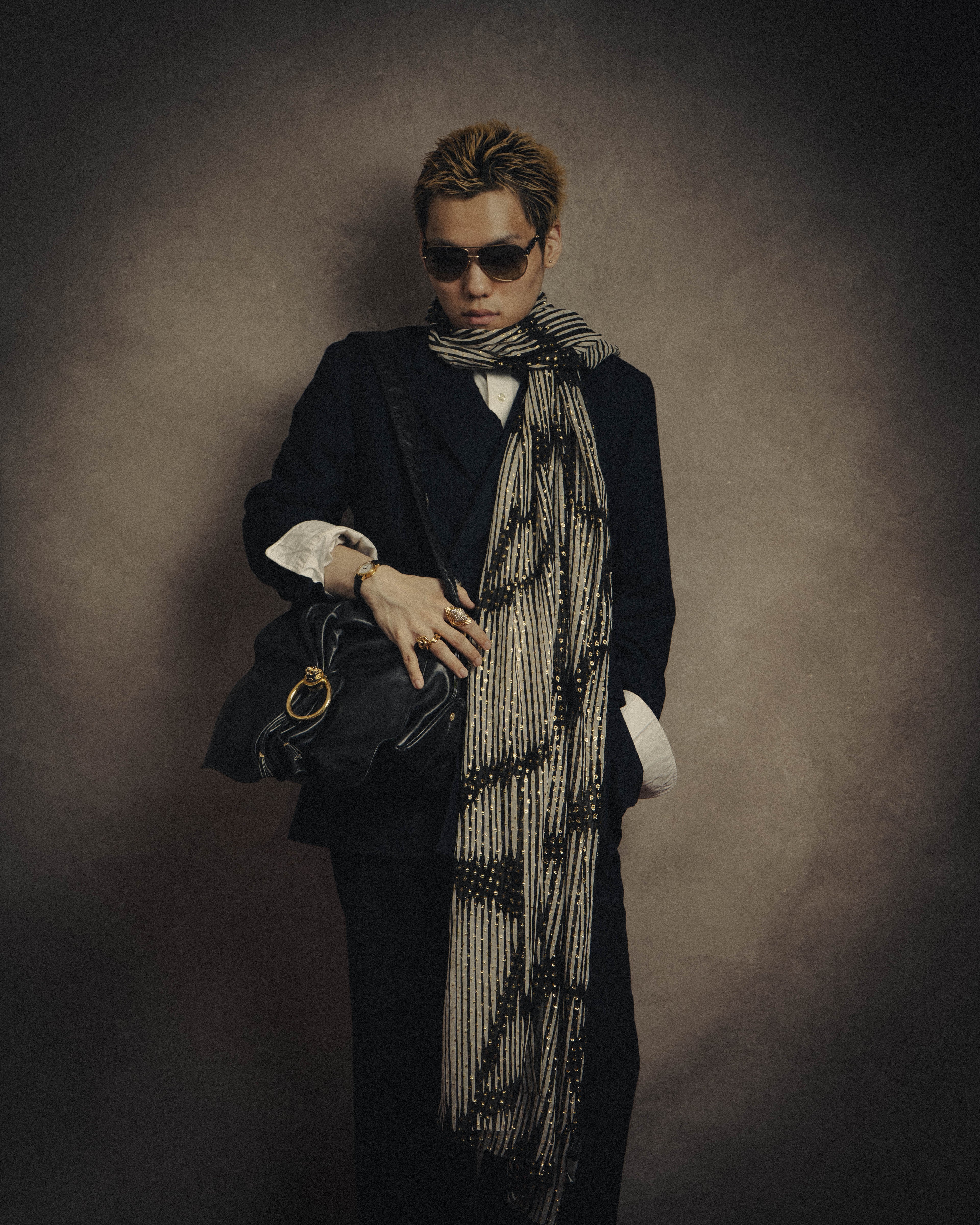 -SPECIAL- “GUCCI” 00’s-10’s Metallic printed sheer stole