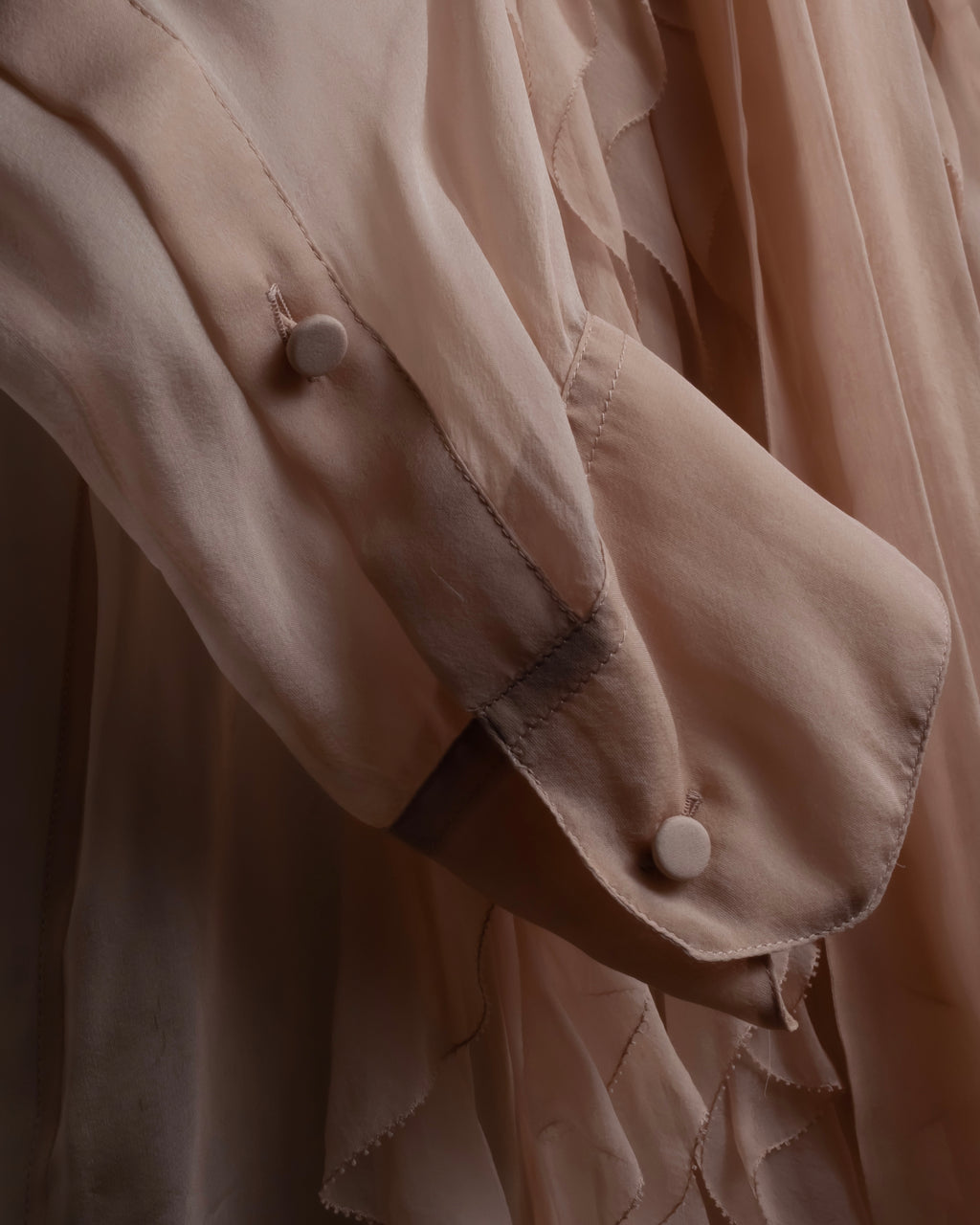"VALENTINO" Ruffle detail sheer bowtie blouse