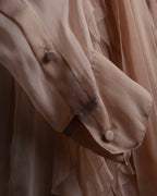 "VALENTINO" Ruffle detail sheer bowtie blouse