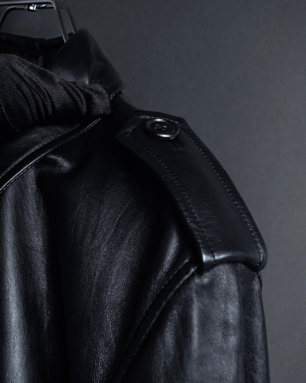 "DURBAN" Double zipper sheepskin leather coat