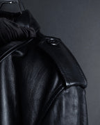 "DURBAN" Double zipper sheepskin leather coat